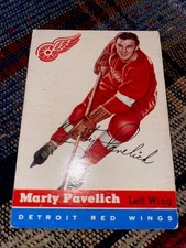 1954-55 TOPPS NHL HOCKEY CARD MARTY PAVELICH DETROIT RED WINGS AHL OHL QMJHL WHA