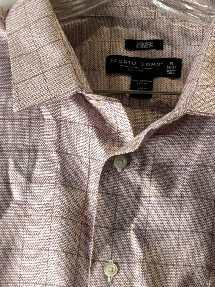 Camisa de vestir roja Pronto Uomo talla 19/36-37 alta abotonada manga larga nueva con etiquetas Foto 4 de 4