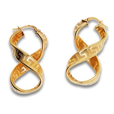 Ohrringe Ohrstecker 585 Gold 14 Kt Gelbgold Greco-Muster Wert 790,-