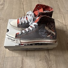 Rare VTG Don Ed Hardy High Tops Size UK 5.5 Original Box NOS 7817 Melrose Y2K
