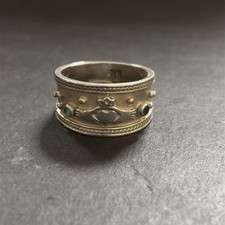 Vintage Sterling Silver Claddagh Ring Stamp Made In Ireland 925