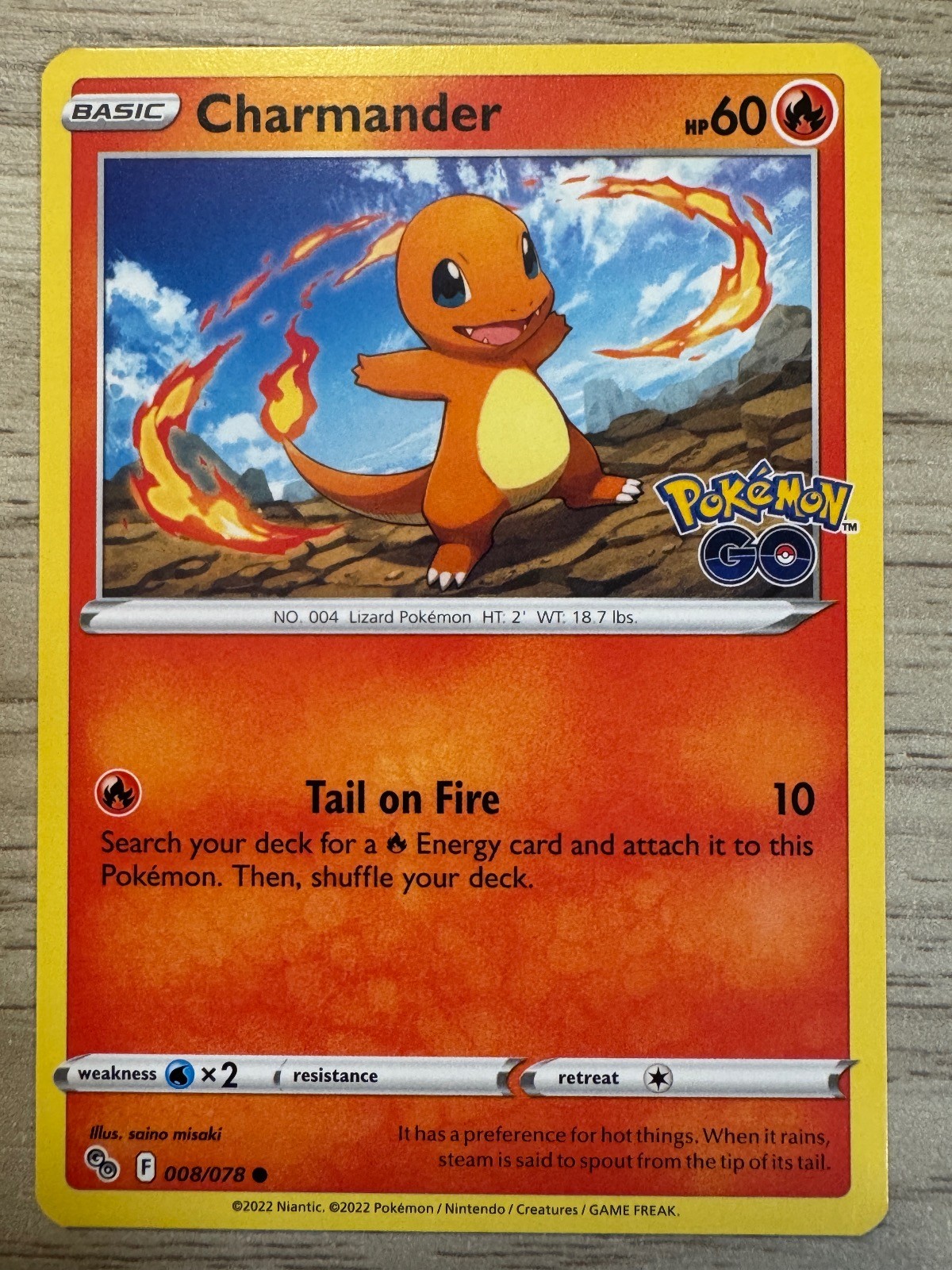 Charmander 008/078 Common Pokemon GO Pokemon Near Mint