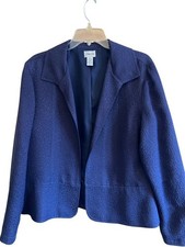 Chico  s Open Front Blazer Jacket Open Front Purple Blue Lined LS 2 Large