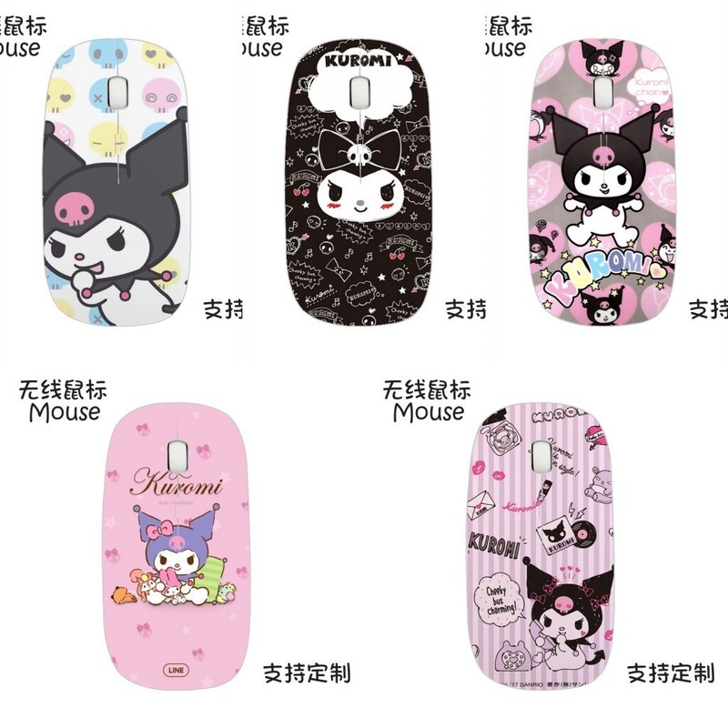 Kuromi Anime Wireless Gaming Mouse USB Receiver Optical For PC Laptop Gift