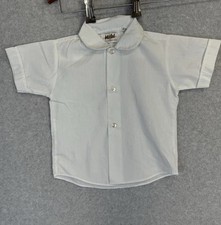VTG Model Tails Kids Shirt Sz 2 White Peter Pan Collar Perm Press USA