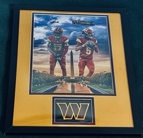 NFL: COMMANDERS JAYDEN DANIELS & TERRY MCLAURIN 11x14FRAME W/PATCH - Picture 2 of 4