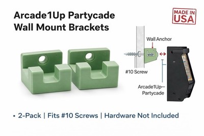 Arcade1Up Partycade Wall Mount Brackets 2 Pack   Quality 3D Printed USA