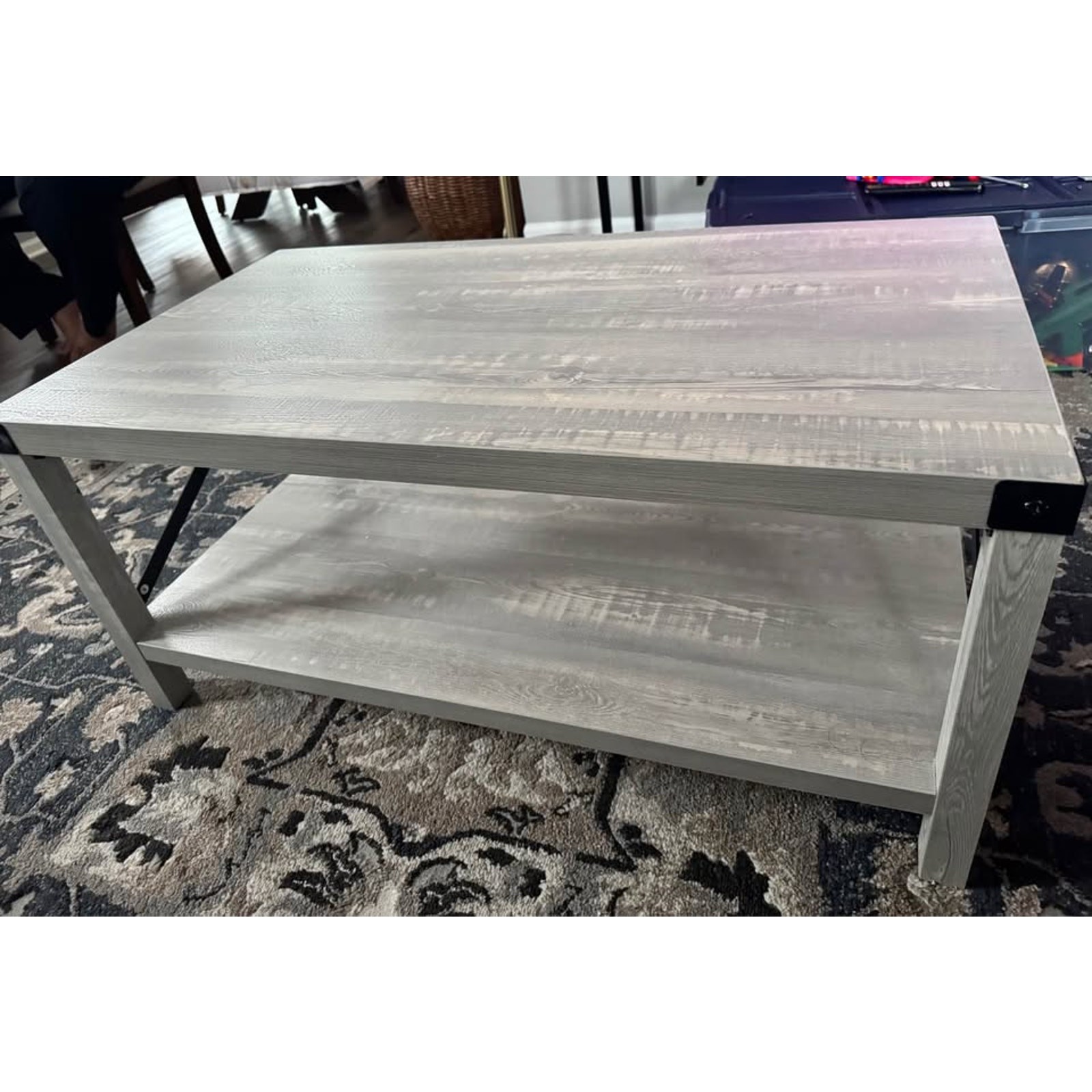 Walker Edison Sedalia Modern Farmhouse Metal X Coffee Table 