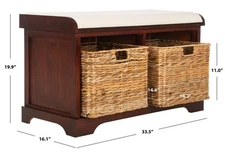 Safavieh FREDDY STORAGE BENCH, Reduced Price 2172767533 AMH5736E