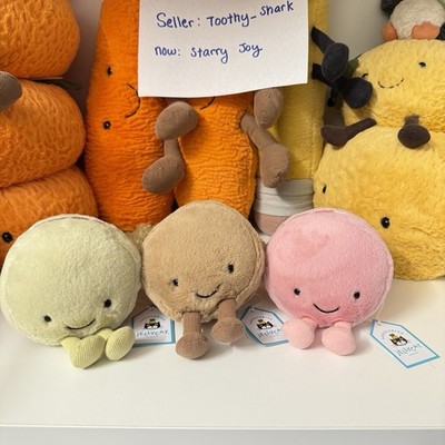 Jellycat (3): Macarons Max, Mona, Mia BNWT - 100% Authentic Fast Ship from US
