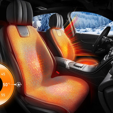 Heated Car Seat Cover Fleece Graphene Fast Seat Heater 12/24V Warm Plush Seat