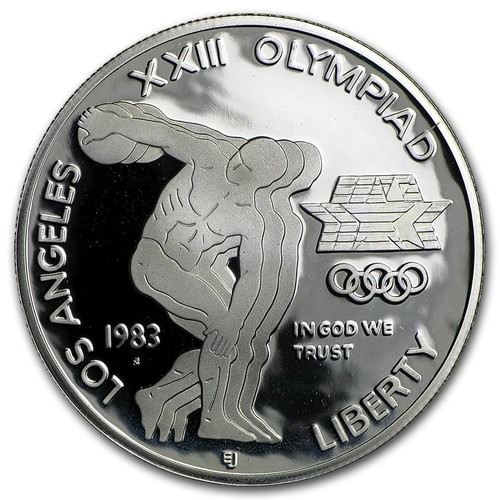 1983 S Los Angeles Olympics Proof Commem 90% Silver Dollar Coin in Box & Coa - Picture 5 of 6