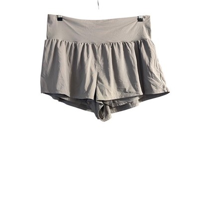 Halara Women's Plus Size 2-Fer Stone Gray Shorts With Bike Liner Size 2X