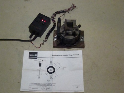 System 3R Electro Magnetic Chuck 3R-6-EX7 w/ Power Supply & Vise, Tested/ Works