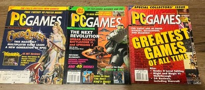 Lot (3) PC Games Magazine Issues 1998 Classic PC Gaming Magazines