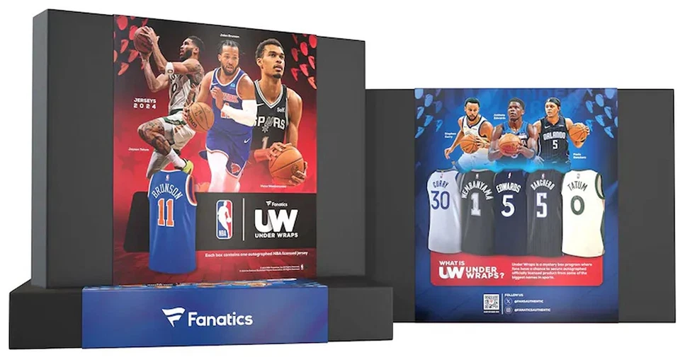 Camiseta de la NBA autografiada Under Wraps 2024 caja misteriosa única