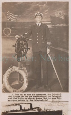 Norddeutscher Lloyd Bremen Ocean Liner - STEAMER COLUMBUS - RPPC Postcard