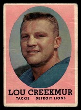 1958 Topps #81 Lou Creekmur (HOF) - Detroit Lions (MARKED)