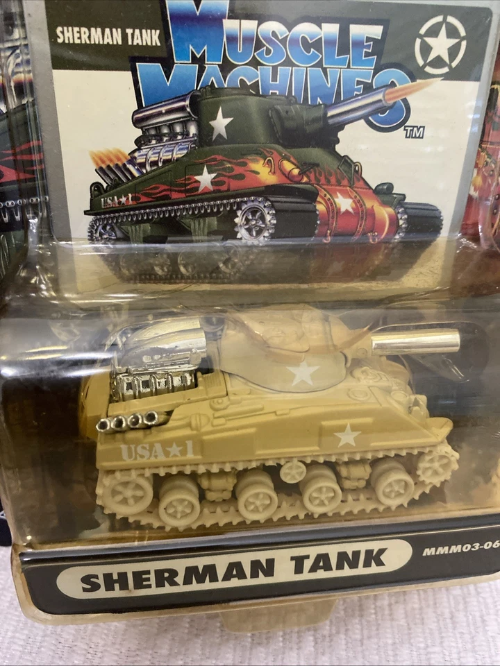 Muscle Machines 1:64 Die Cast Military Sherman Tank Desert Tan MMM03-06 New - Image 2 of 4