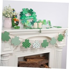 St Patricks Day Decorations Wooden Shamrocks Garland Green Shamrocks Lucky