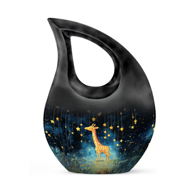 Giraffe Small Urns For Ashes Keepsake Mom Cross Drop Urn For Male Burial 4 Inch