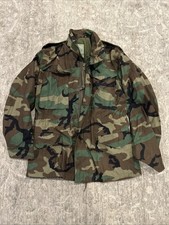 US Army M65 Field Jacket Small Regular Woodland Camo Cold Weather Coat Vintage