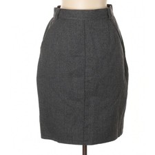 VINTAGE Gianni Versace 80s Designer Gray Polkadot Wool Sheath Skirt 42IT / US 6