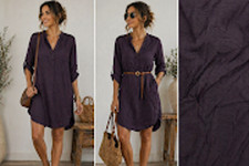Lovely White Stuff purple textured tunic dress in size UK 8.
