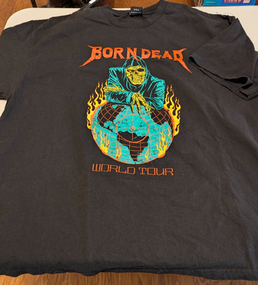 Born Dead Clothing Short Sleeve World Tour Graphic T-Shirt 3XL /black NWOT