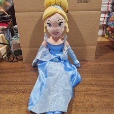 Disney Store OS Princess Cinderella Plush 20" Soft Blue Sparkly Dress NEW W/ Tag