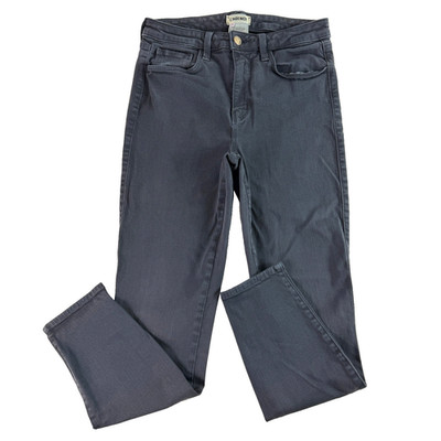 L Agence Margot High Rise Skinny Jeans Stingray Stretch Dark Gray Size 27x25