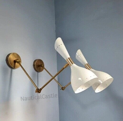 White Plug in Wall Sconce 1950 s Mid Century Italian Diablo Wall