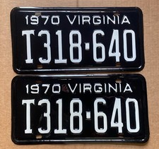 1970 Virginia license plates, Truck pair T318-640 restored
