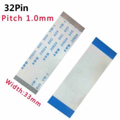 32-Pin 32P FFC/FPC Flexible Flat Cable Pitch 1.0mm 80C 60V VW-1 50-3000mm W:33mm