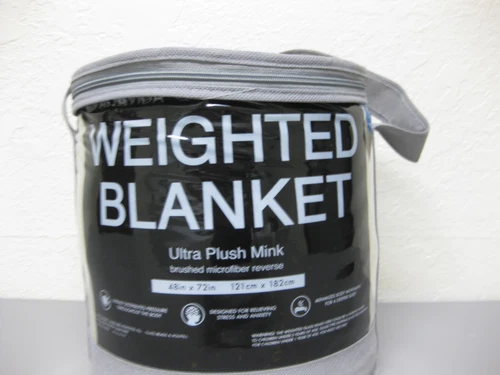 New! Altavida 12 lb Tan Ultra Plush Mink Microfiber 12 lb.  Weighted Blanket