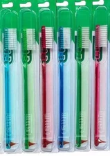 6 Pk GUM 411 Classic Full size (4 rows) brushes Soft Toothbrush With Rubber Tip