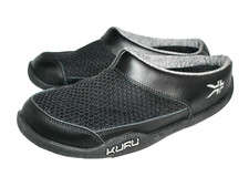 KURU Draft Slipper Comfort Shoe Women Size 9 Black Mesh Slip On Clog Rubber Sole