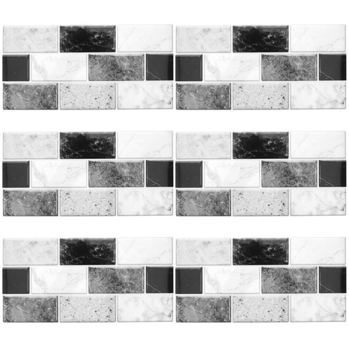 6 Sheets Interior Wall Decor Stickers Tile Waterproof Self-adhesive Peel and - Picture 6 of 12