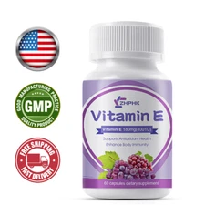 Vitamin E 400 IU 180mg Capsules - Supports Skin, Hair, Immune and Eye Health