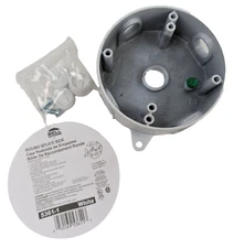 Bell Hubbell 5361-1 4" Round Weatherproof Outlet Box White Five 1/2" Holes NEW