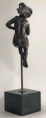 Hand Made Large Modern bronze art Sculpture Nude Acrobat Girl Abstract figurine - Picture 5 of 10