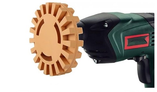 NEW 3PCS Decal Remover Eraser Wheel Tool Kit, 4in Rubber Power Drill Attachment - Picture 2 of 5