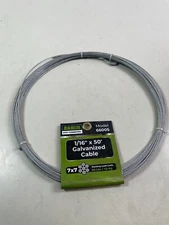 Steel Wire Rope Cable 1/16 in. x 50 ft. Security Cable Galvanized Baron 66005