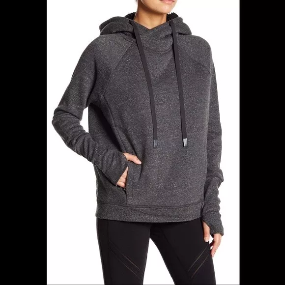 Black Thumbhole Hoodie by Alo on Sale