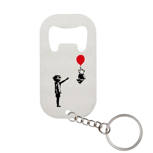 Funny Balloon Banksy Art Parody Printed Bottle Opener Key Chain Stainless Steel