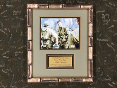 マット・ディモン　直筆サインフォト　プライベート・ライアン Matt Damon Signed Saving Private Ryan Photo Custom Framed Display