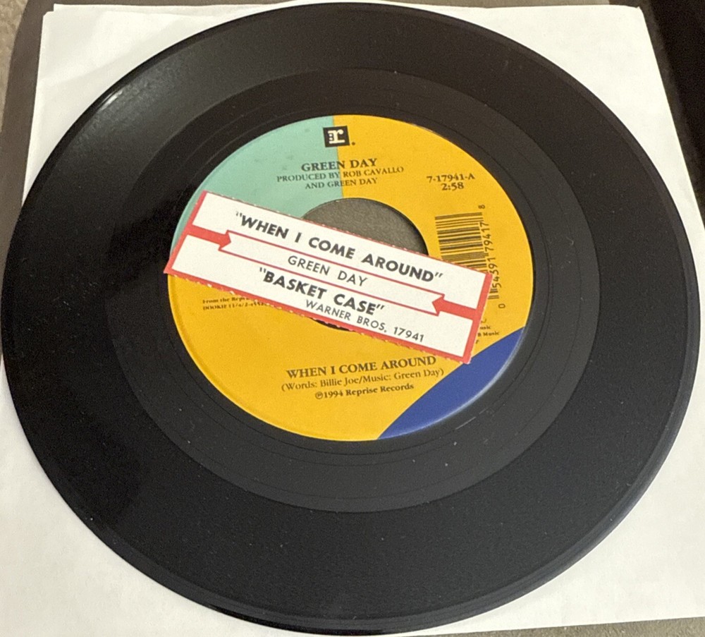 GREEN DAY WHEN I COME AROUND Basket Case 7” Jukebox Strip 45 RPM RECORD
