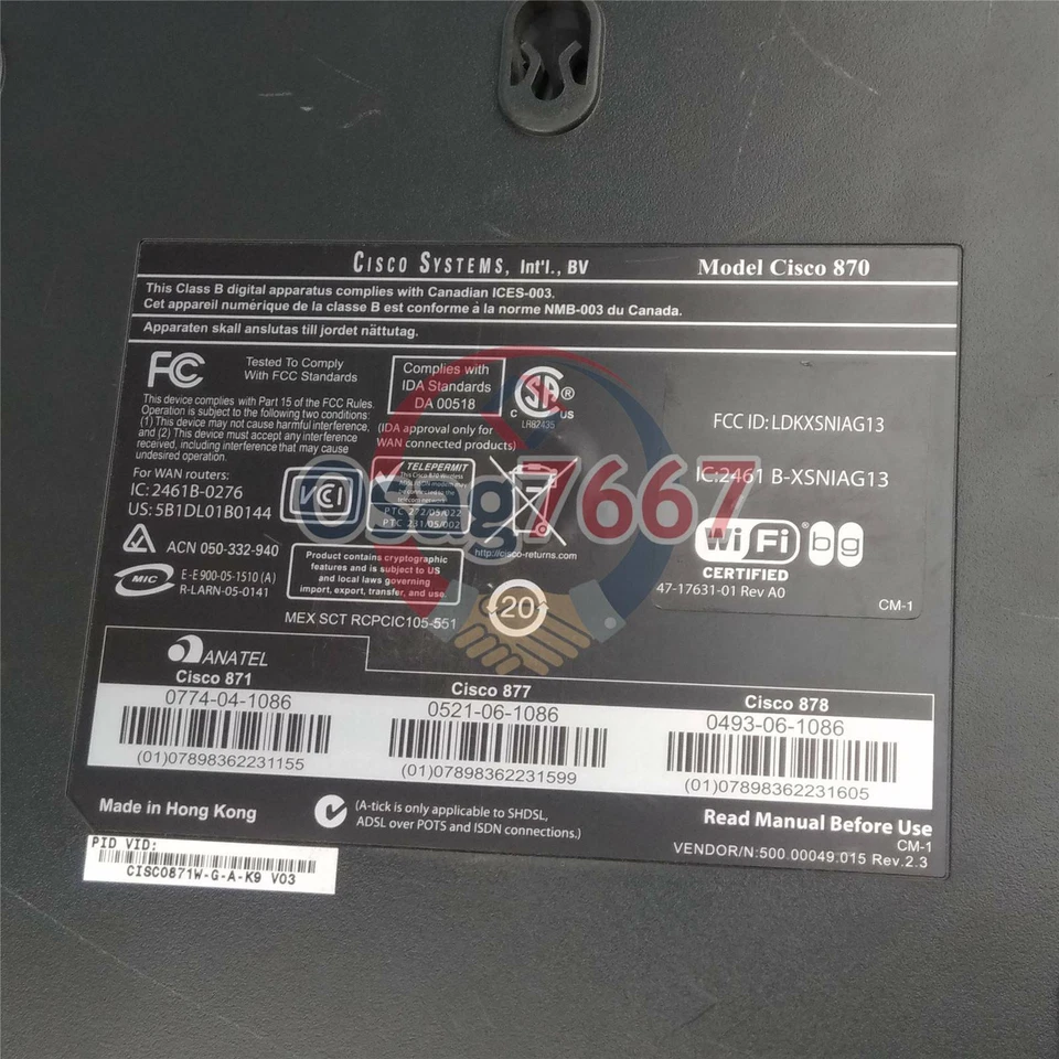 CISCO 800 CISCO871W-G-A-K9 CISSeries - 871W Wireless Intergrated Services Router - Image 4 of 4