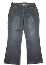 Yada Yada Jeans Womens 20W Fit 37x31 Blue Stretch High Rise Bootcut