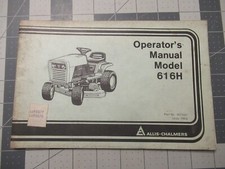 Allis Chalmers Operator's Manual Model 616H  Lawn Tractor